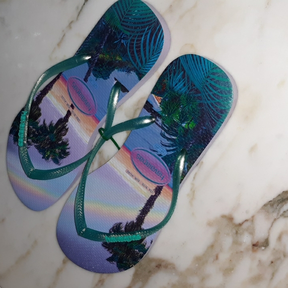 Havaianas "Lilac Passage" Slim Flip Flops - Picture 2 of 7